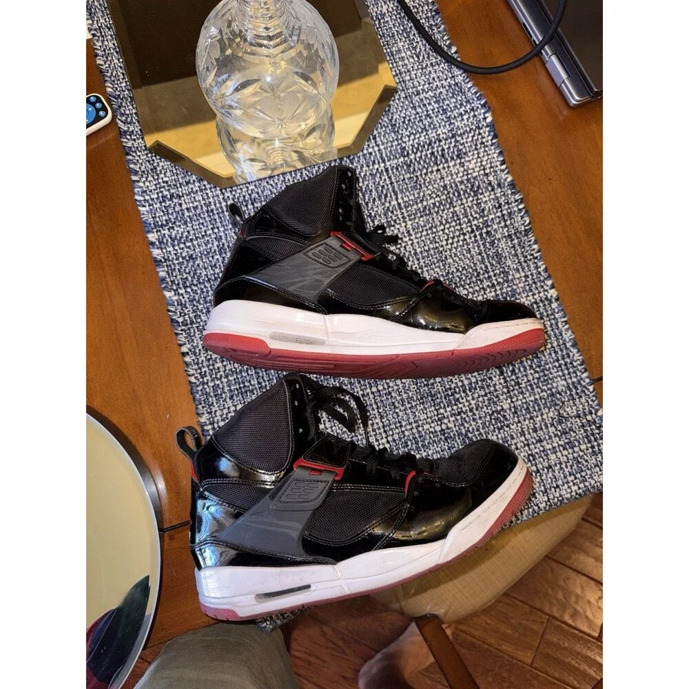 Men's Nike Air Jordan Flight 45 High - Size 13 - Black/Varsity Red (384519-010)